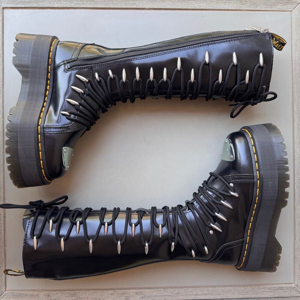 Dr. Martens 1B60 LTT Max Quad Retro Sole Platform Knee Boots Metal Toe Womens 5 - Picture 6 of 16